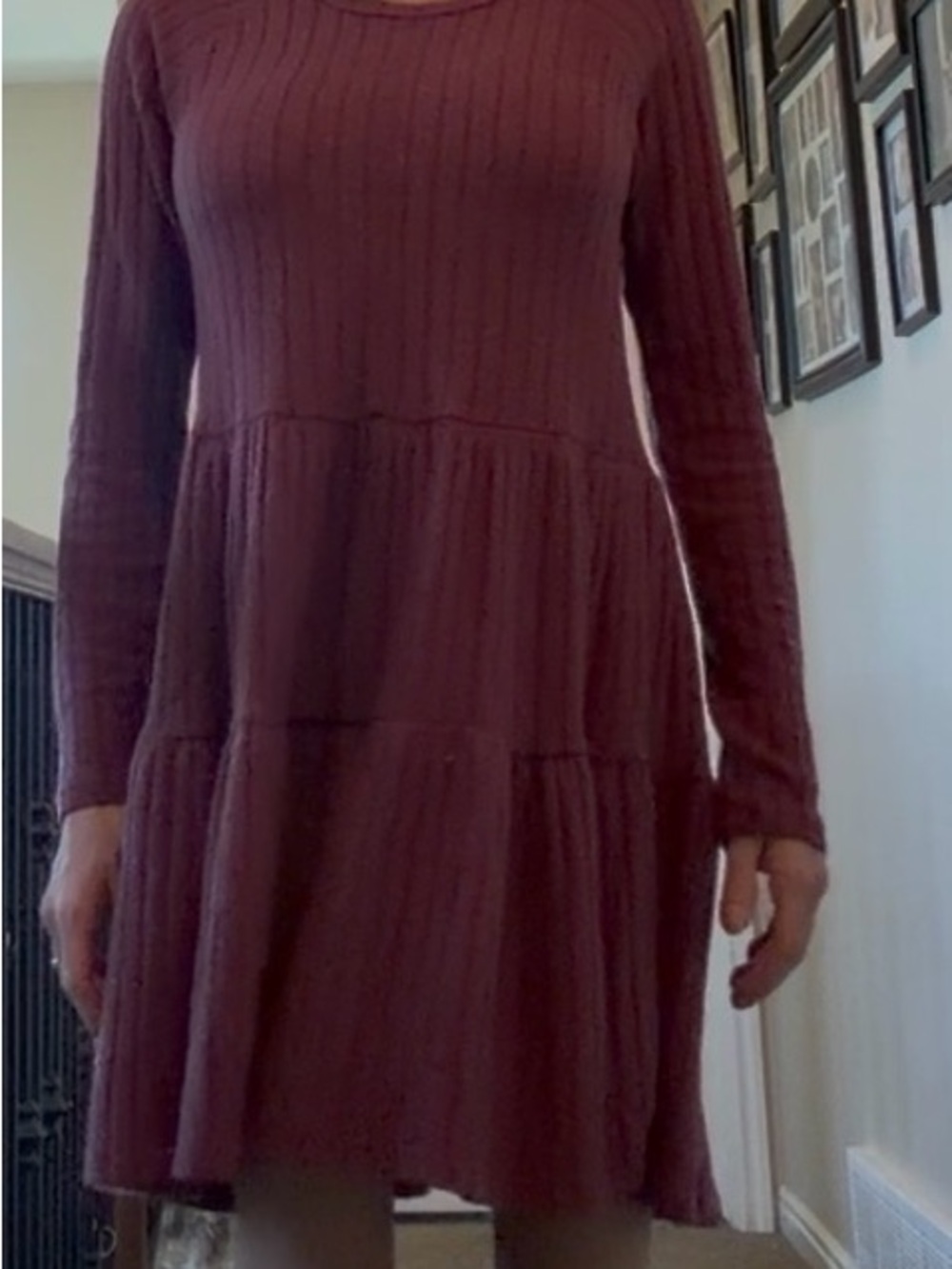 Forever 21 Long Sleeve Dress — Burgundy NWOT